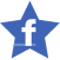 Étoile à fond bleu et au logo de facebook